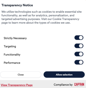 Cookie Transparency Notice Example