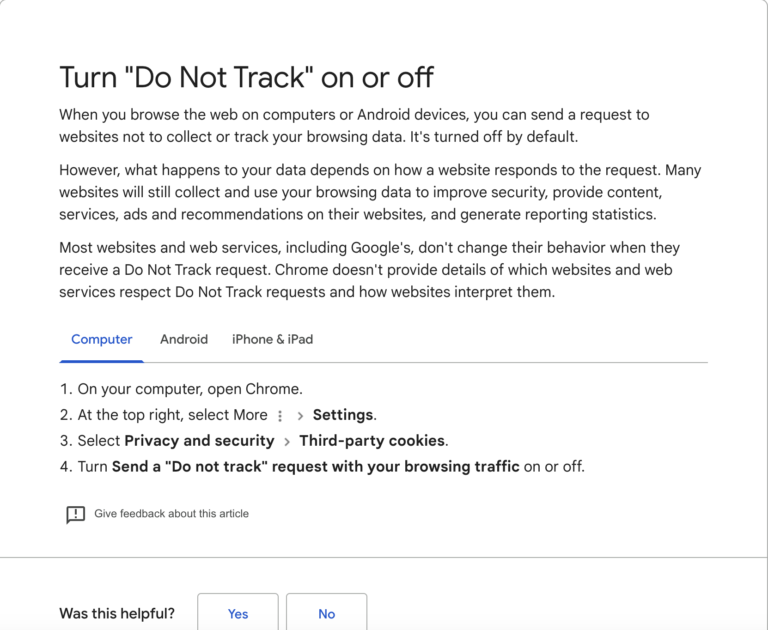 Chrome Tracking Privacy Concerns: What Does Do No Track (DNT) Mean?