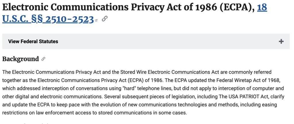 ECPA of 1986
