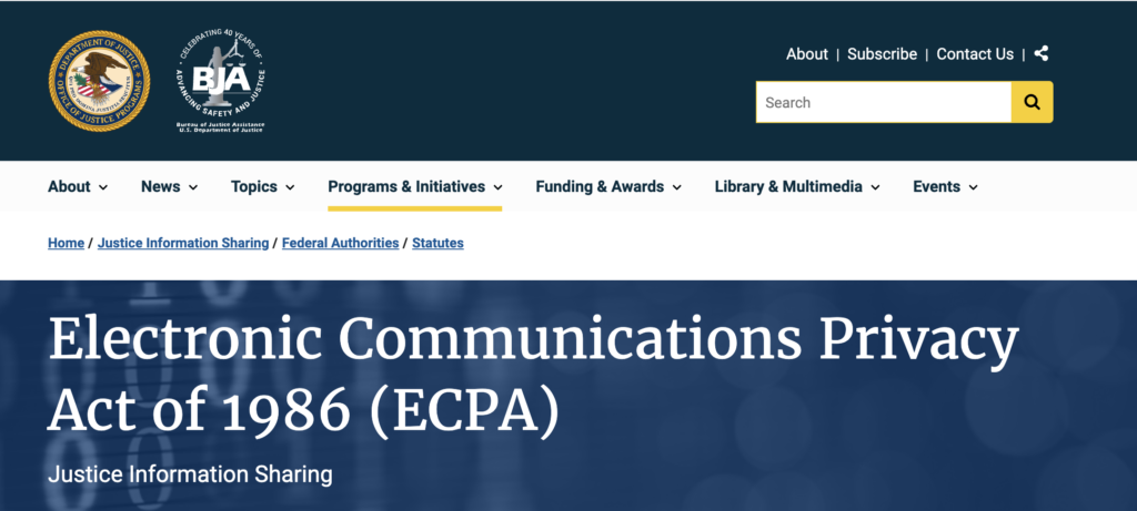 Electronic Communications Privacy Act Data Privacy Litigtation