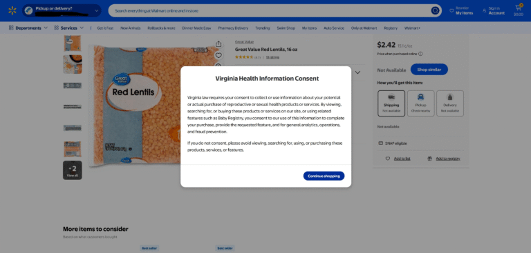 Walmart’s Response to Virginia SB754: A New Era of Reproductive Health Data Privacy