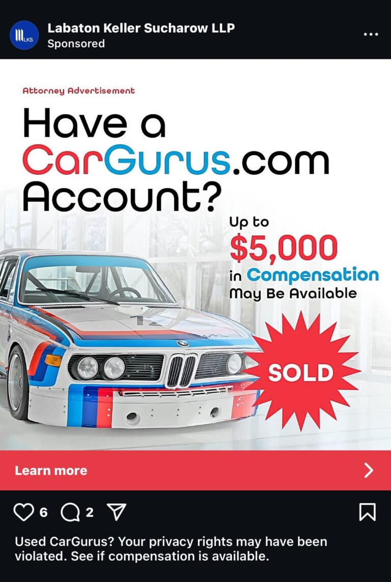 Cargurus Data Privacy Lawsuit Being Advertised