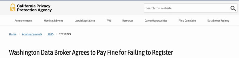 CPPA Fines Accurate Append $55,400 for Data Broker Registration Failure