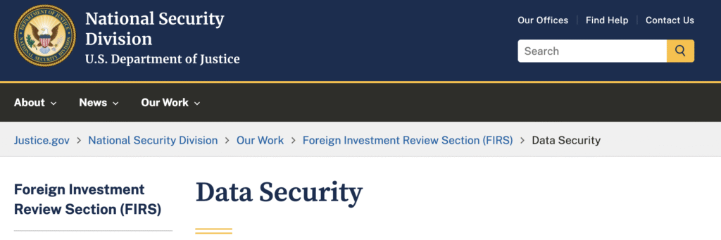 DOJ Data Security Program