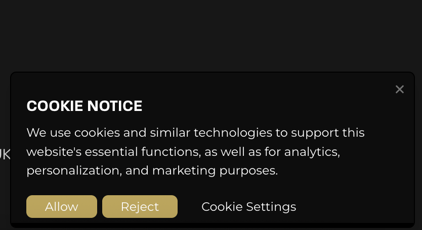 Consent Banner opt in and opt out with symmetry 