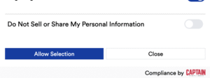 Do not sell my information for CCPA Compliance