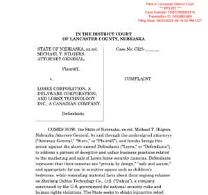 Nebraska AG sues security company for alleged deceptive practices, ties to China