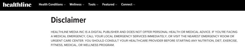 Healthline Disclaimer