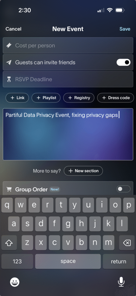 Risks with Partiful Data Leaking of locations