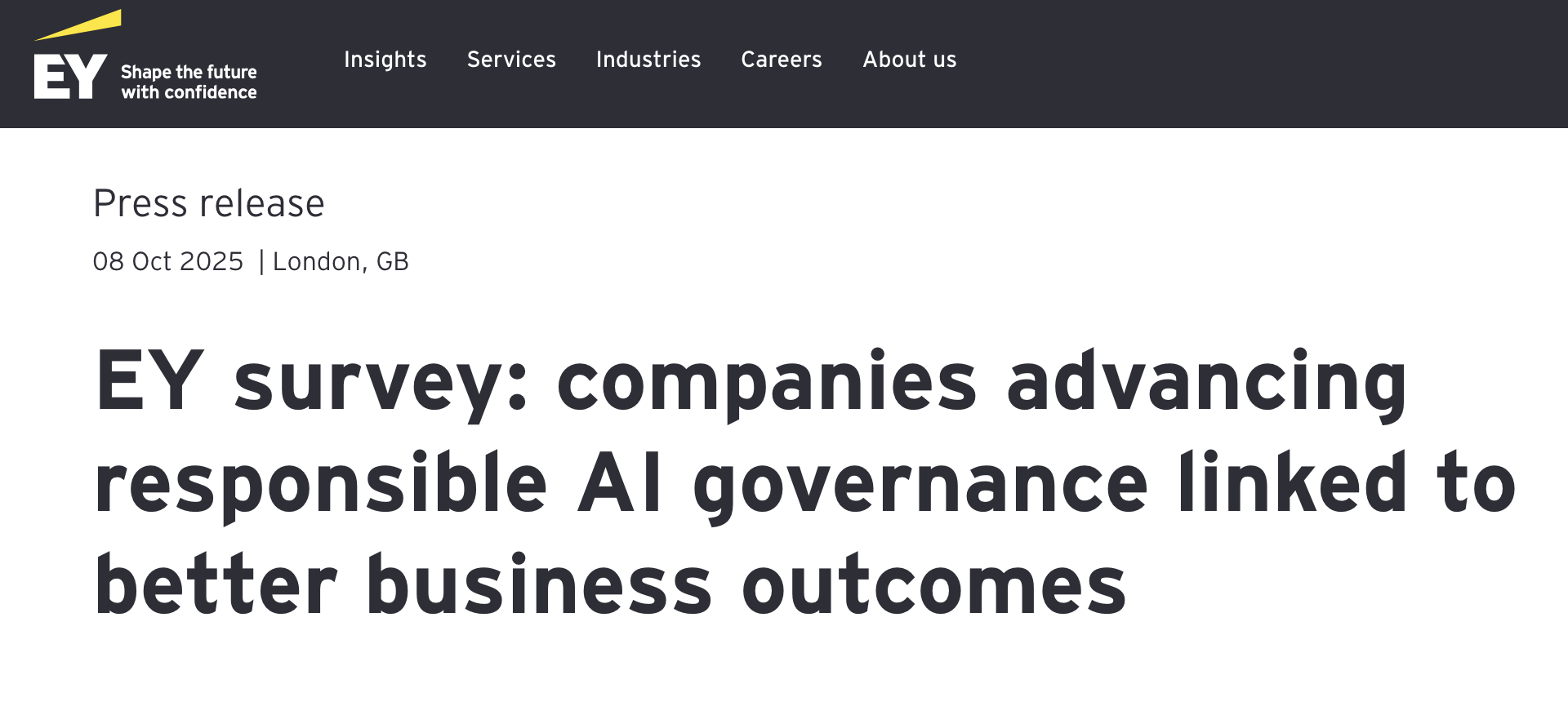 EY Survey Links Responsible AI Governance to Winning More Business ...