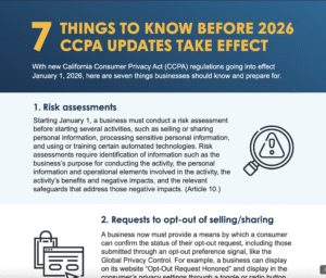 Privacy Requirements for CCPA by January