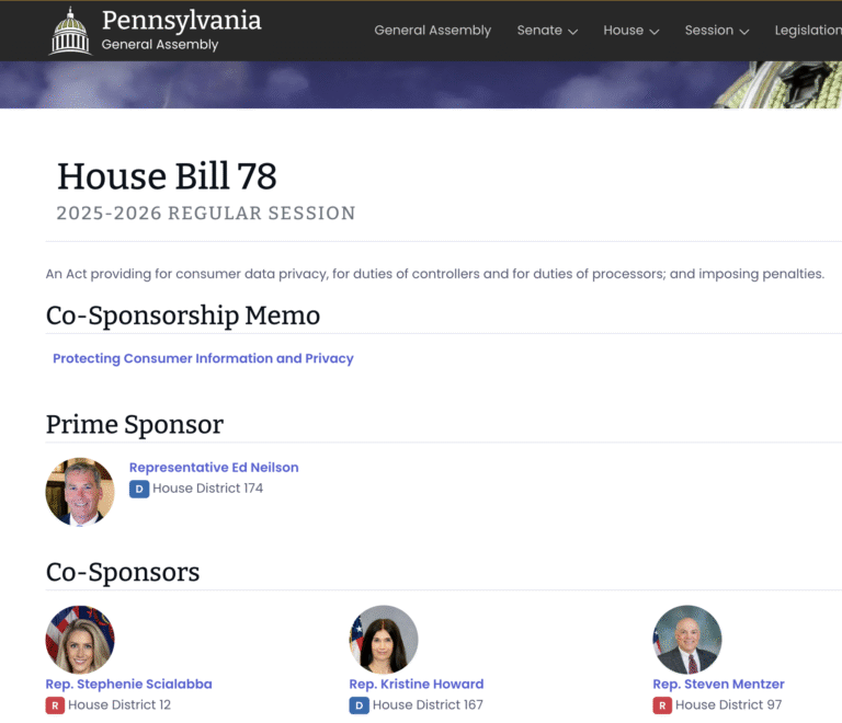 Pennsylvania’s Consumer Data Privacy Act (HB78)