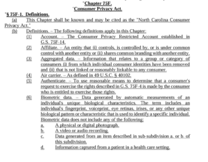 NC Consumer Data Privacy Act bill