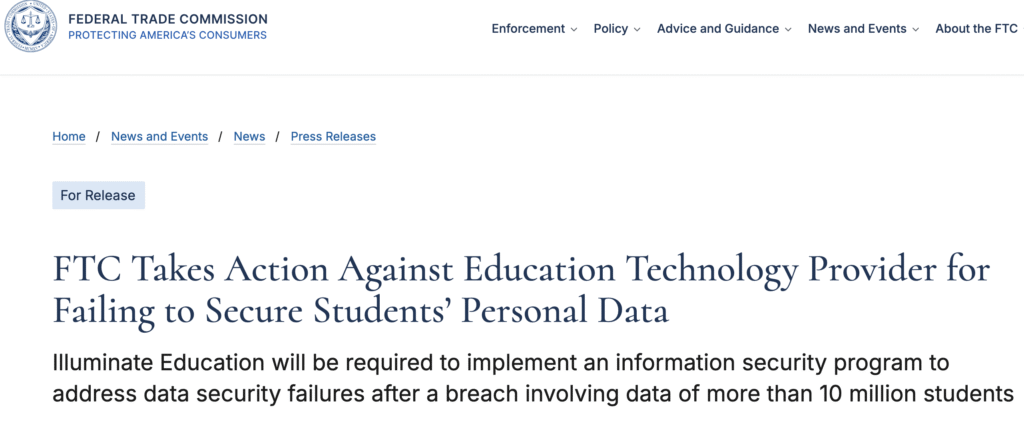 privacy issue from edtech platform leads to FTC fine