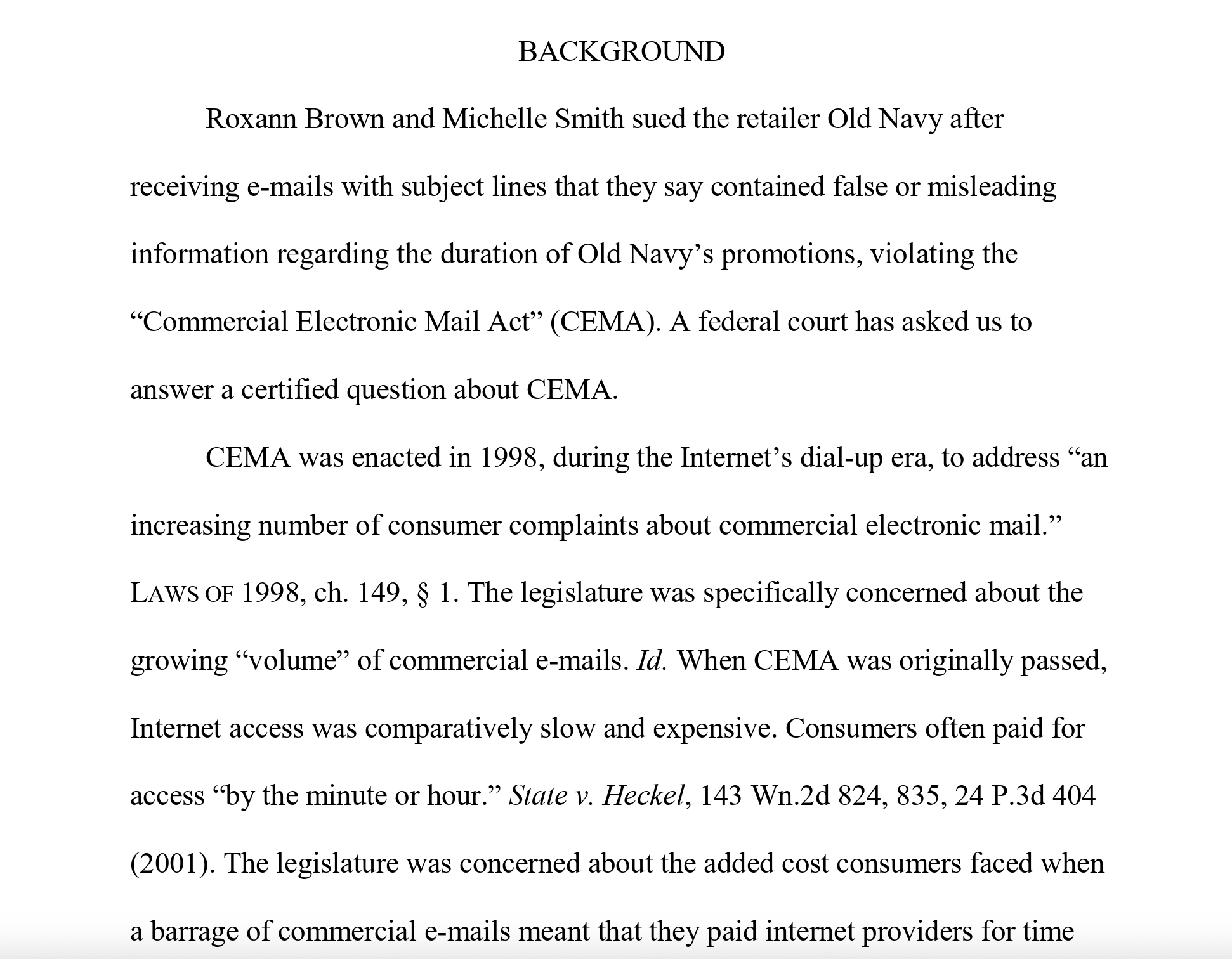 CEMA Lawsuit over email spam