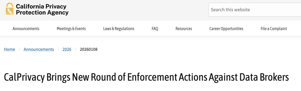 CalPrivacy Cracks Down on Data Broker Datamasters 