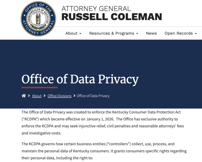 Kentucky Attorney General Files First Enforcement Action Under New Consumer Data Privacy Law