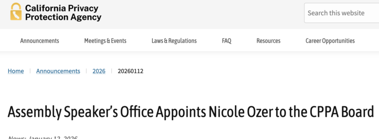 Assembly Speaker’s Office Appoints Nicole Ozer to the CPPA Board