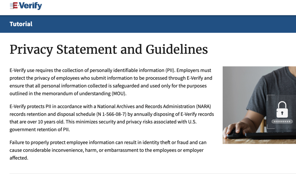 EVerify PII Privacy