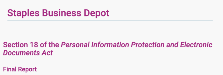 Staples Canada Privacy Violations