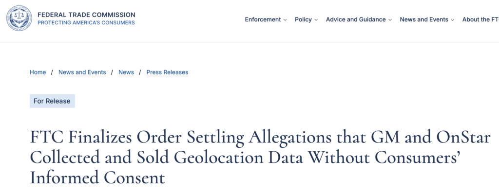 FTC Onstar Settlement