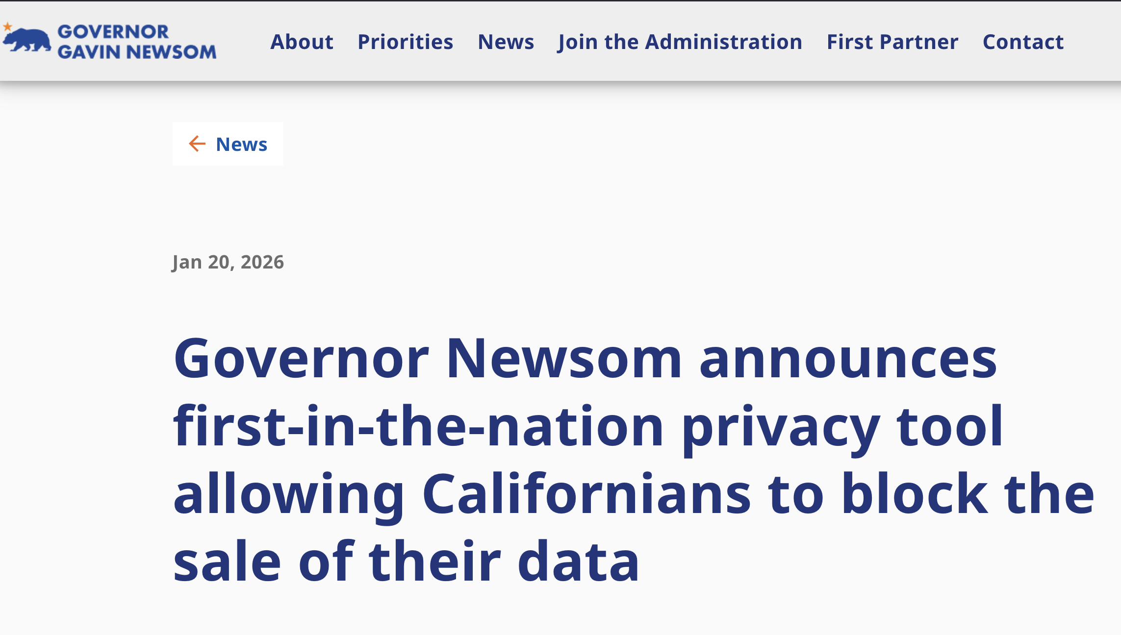 California DROP act from Gavin Newsome