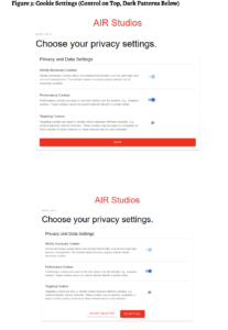 Dark Pattern Examples for banners