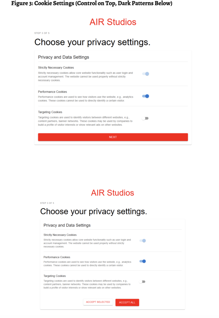 Dark Pattern Examples for banners