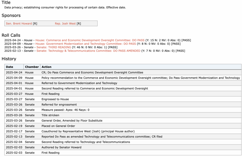 OCDPA - Oklahoma Computer Data Protection Act
