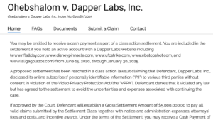VPPA Dapper Labs Settlement