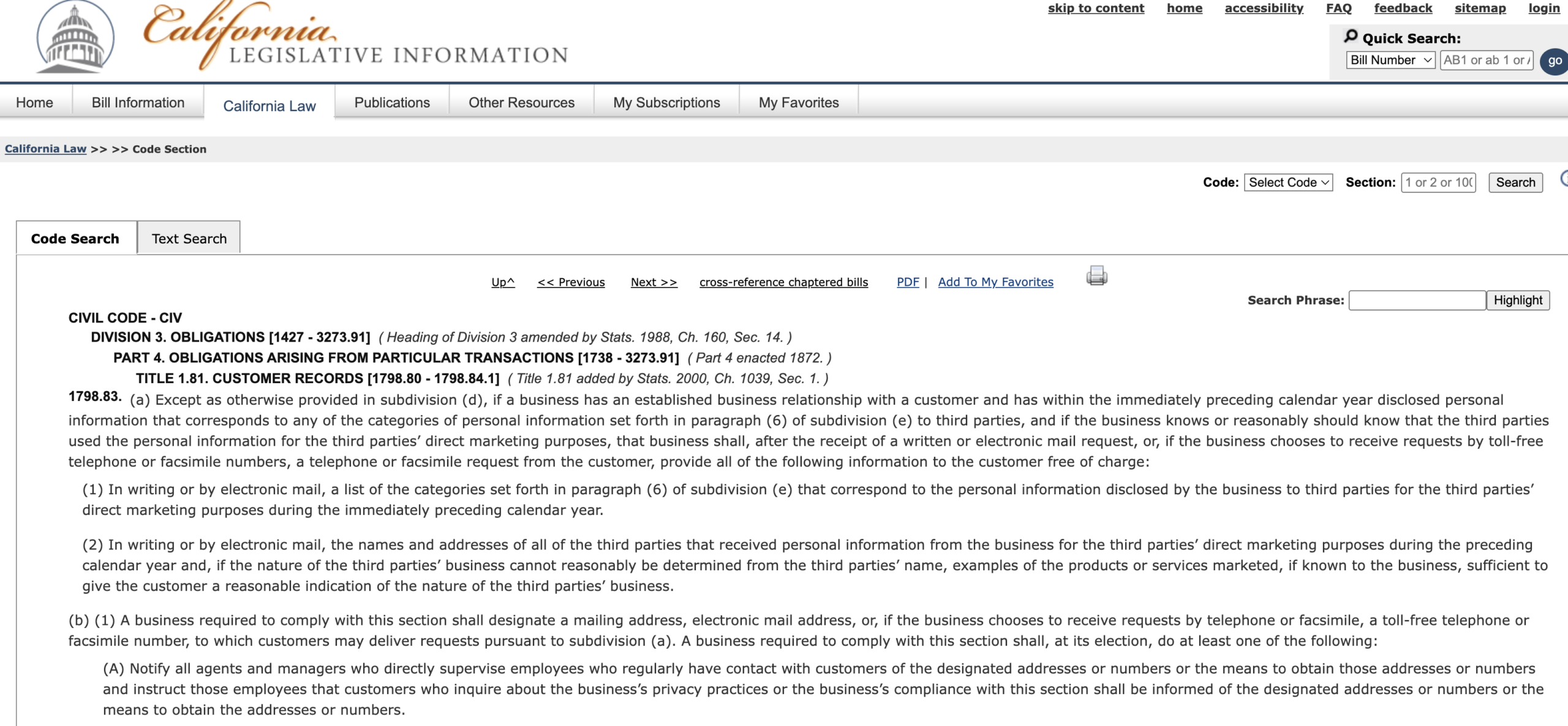 Shine the Light Law Privacy Lawsuits
