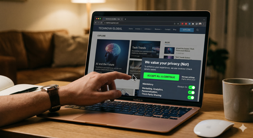 Cookie Window Banner Dark Pattern Example