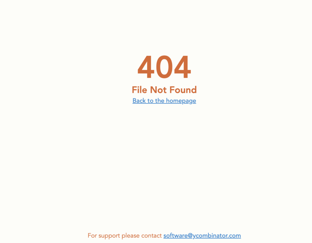 404 Page on Y Combinator for Delve Compliance