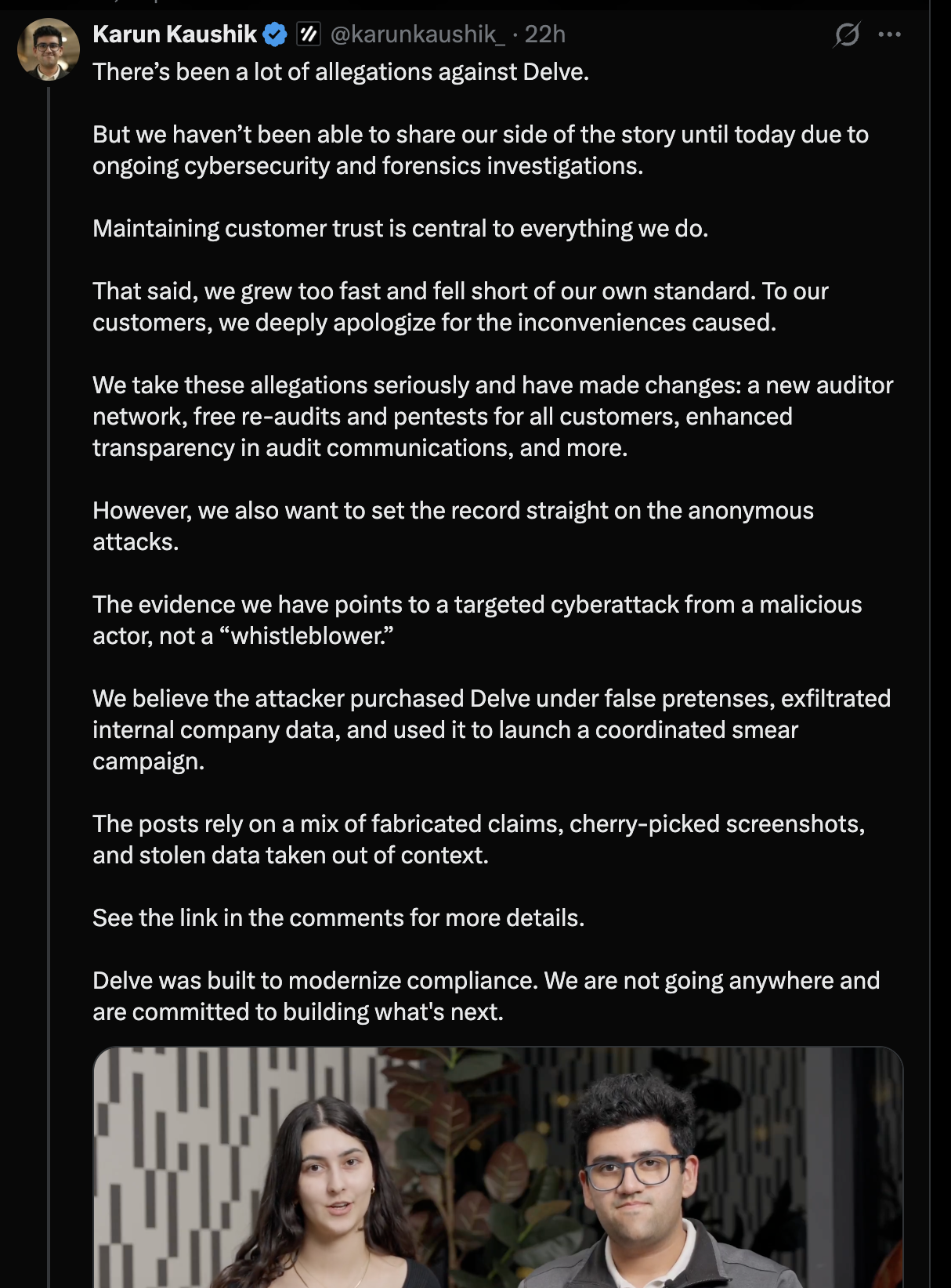 Final Blow Delve Stealing Software and Fake Compliance Allegations