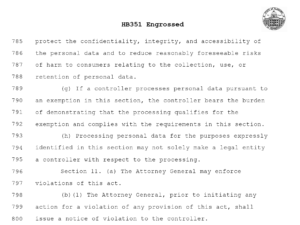 HB351 Alabama Data Privacy Law text