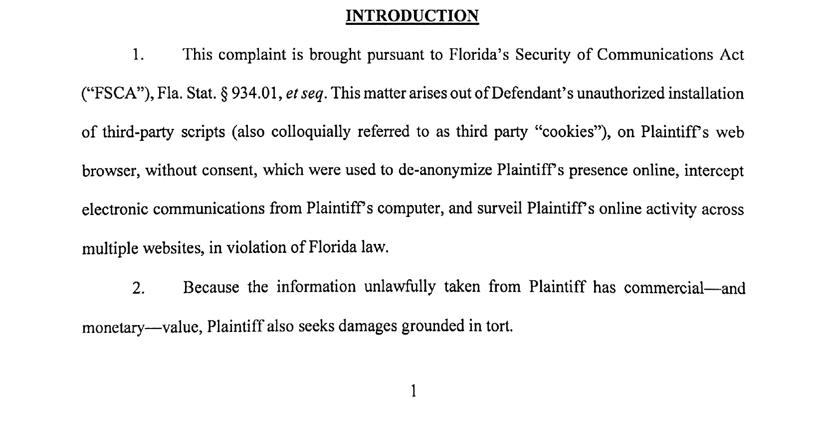 Florida Private Right of Action Lawsuit Example shows why we need Data Privacy Software Solutions