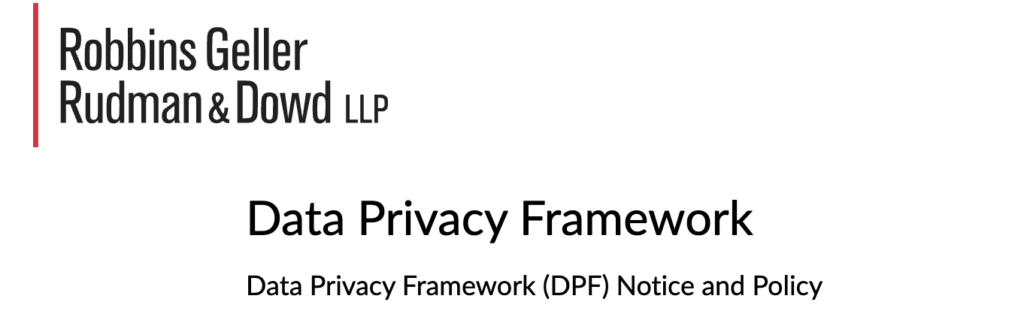 Robbins Geller Rudman & Dowd Privacy Lawsuit Firm