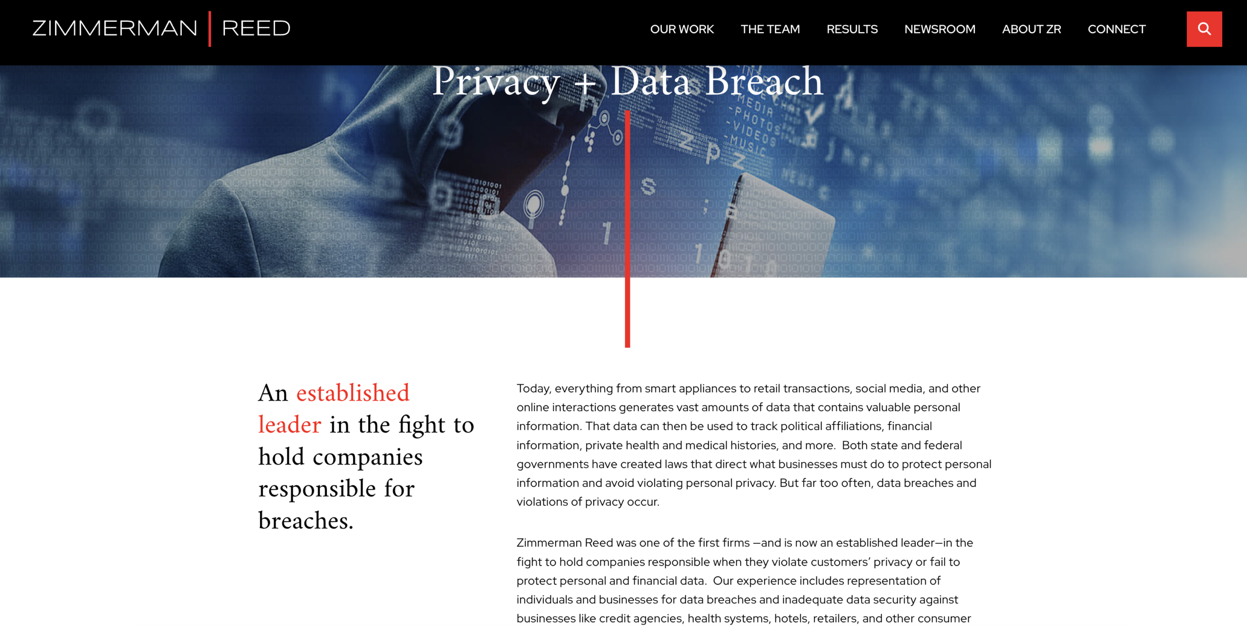 Zimmerman Reed Privacy Litigation 
