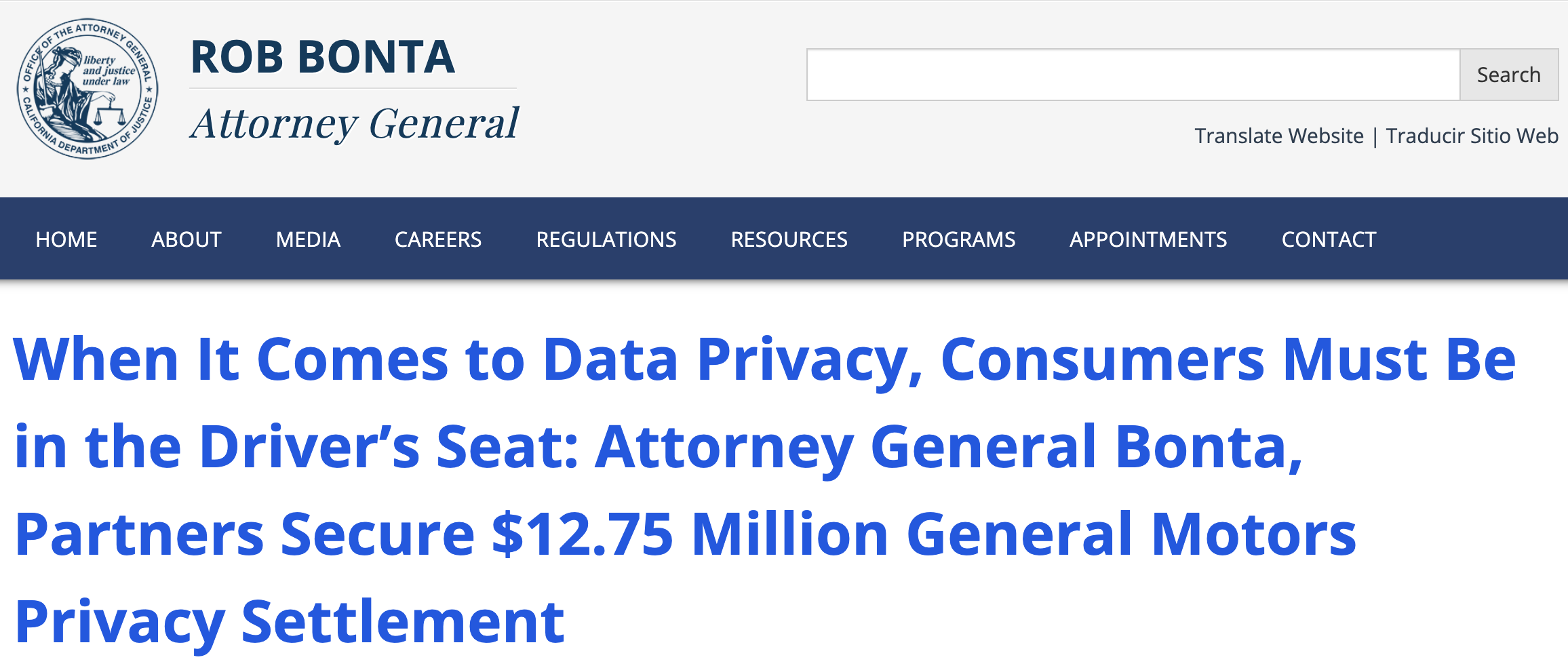 CalPrivacy Fines 12.75 million to GM