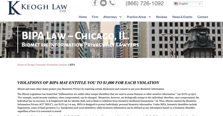 Keogh Law, Ltd.: The Chicago Firm Building Its Practice on Biometric Privacy Enforcement