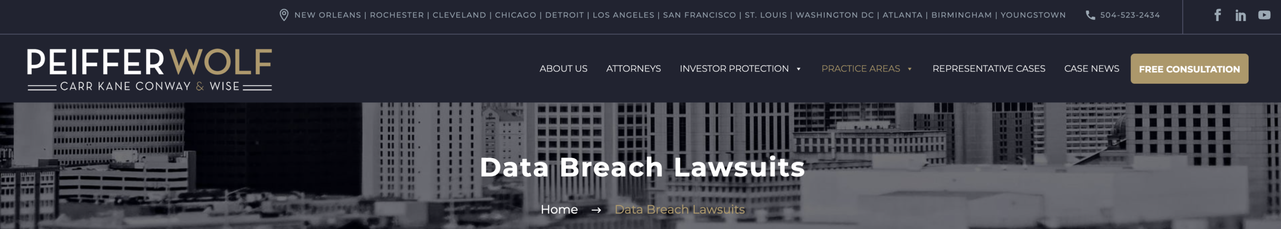 Peiffer Wolf Carr Kane Conway & Wise Privacy Litigation 