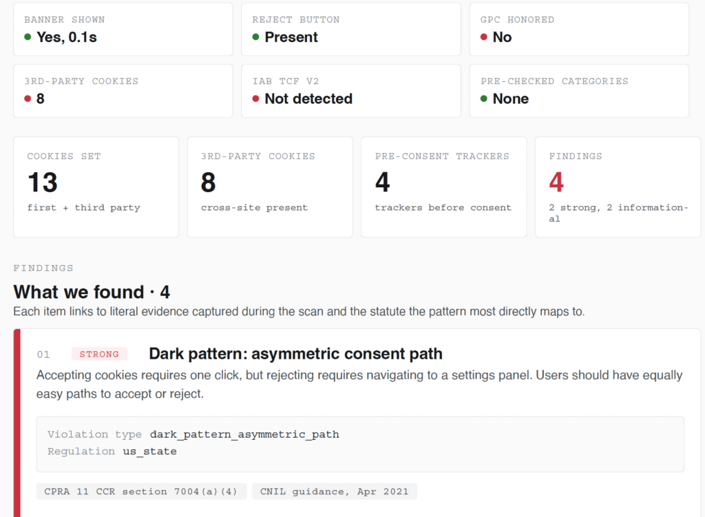 Privacy Risk Monitoring Tool from Captain Compliance