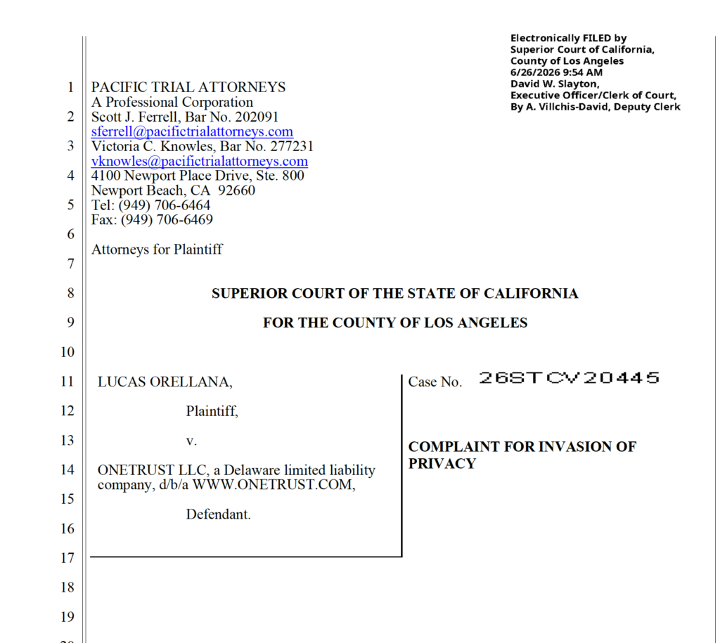 OneTrust Privacy Lawsuit