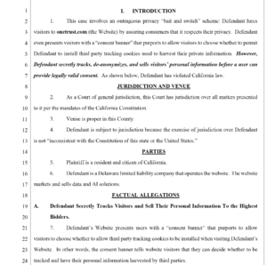 Onetrust Data Privacy Violation Lawsuit Scott Ferell Pacific Trial Attorneys