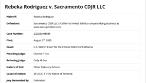 Rodriguez v. Sacramento CDJR LLC Privacy Lawsuit