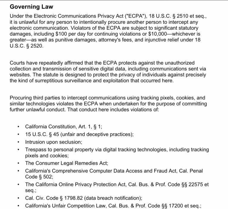 Seyed Hosseini Pro Se Privacy Claimant Is Testing an Expanded CIPA and ECPA Demand Playbook