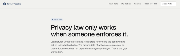 PrivacyResolve.com – Industrialization of Website Privacy Claims